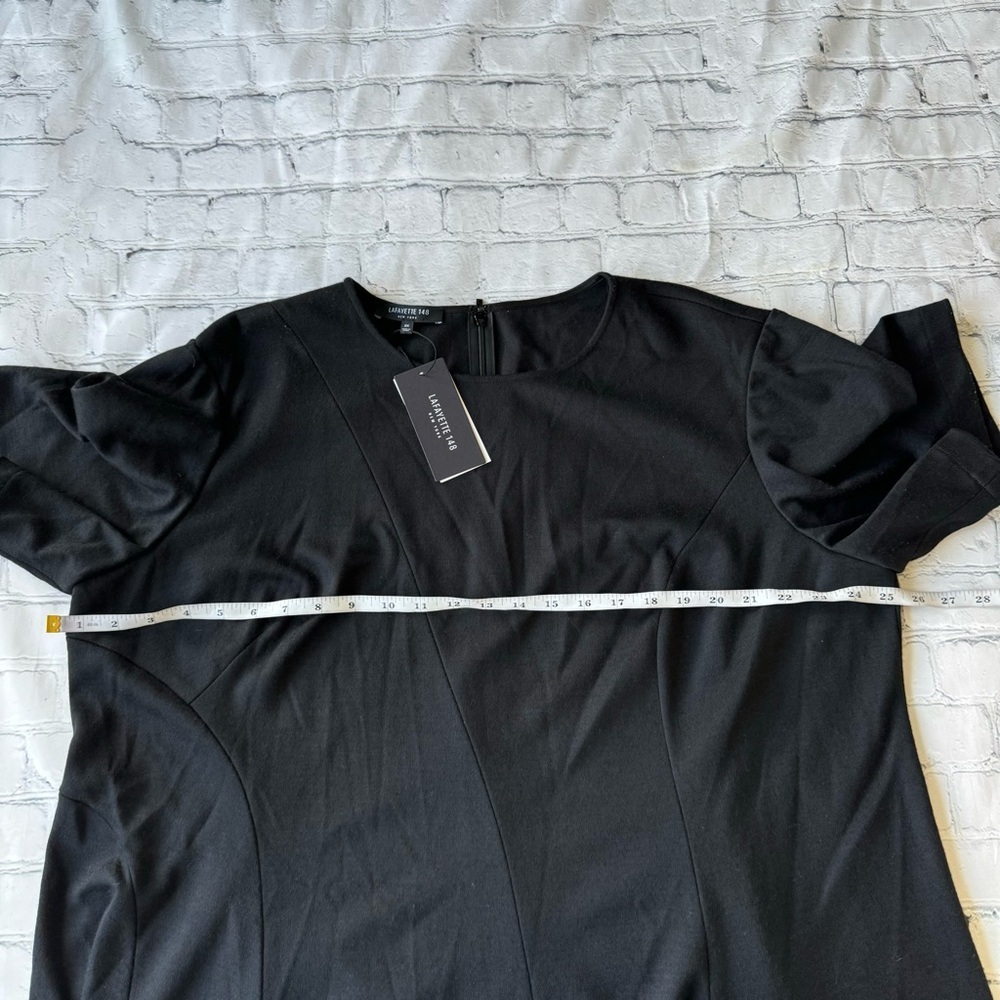 NWT Lafayette 148 black wool midi short sleeve dress size 3X - Picture 11 of 14